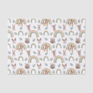 Woodland Greenery Forest Animals & Rainbows Tissue Paper