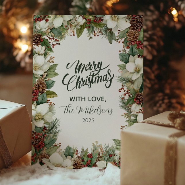 Woodland Greenery Holiday Gathering Card (Creator Uploaded)