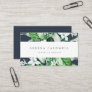 Woodland Greenery | Navy Blue Business Card