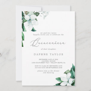 Woodland Greenery Quinceañera Invitation