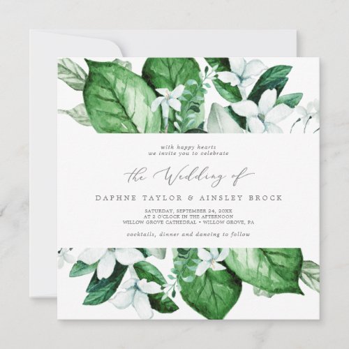 Woodland Greenery Square Wedding Invitation