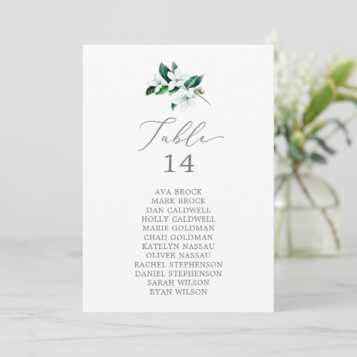 Woodland Greenery Table Number Seating Chart Cards