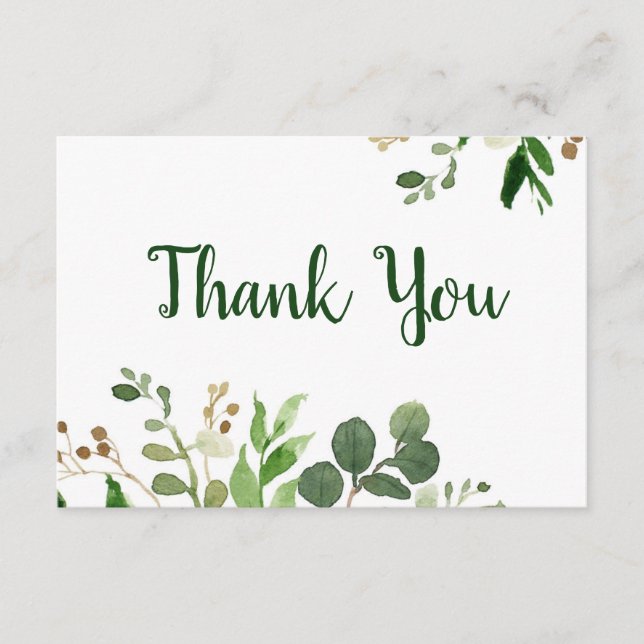 Woodland greenery Thank You card (Front)