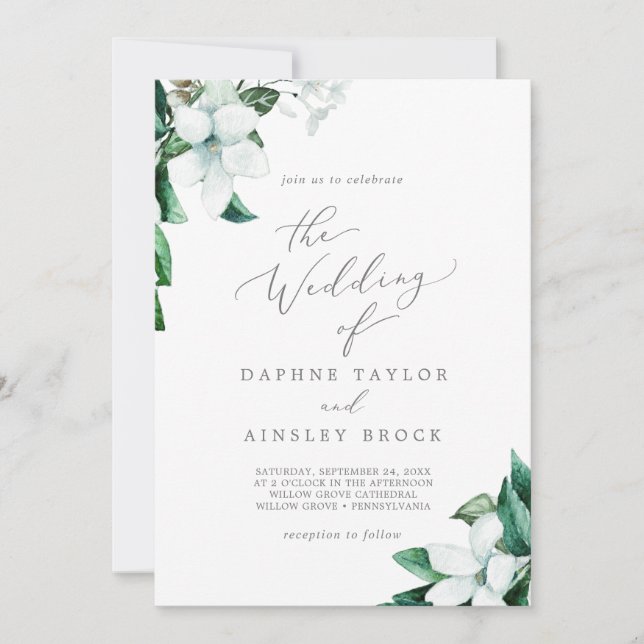 Woodland Greenery The Wedding Of Invitation (Front)