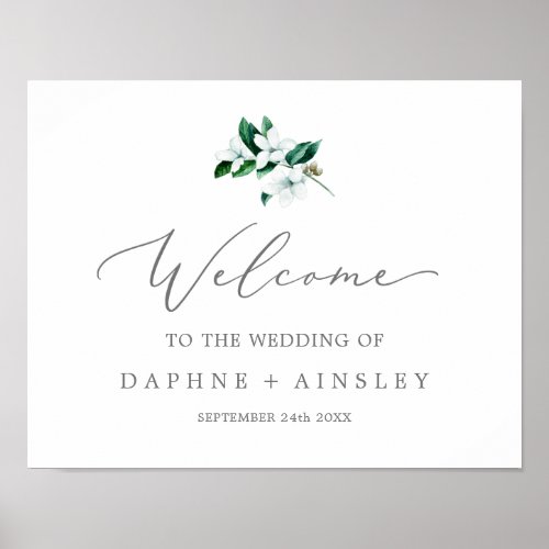 Woodland Greenery Wedding Welcome Poster