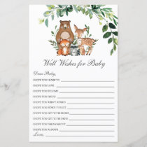 Woodland Greenery Well Wishes for Baby Shower Card