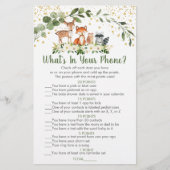 Woodland Greenery What's In Your Phone Game (Front)