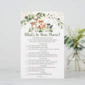 Woodland Greenery What's In Your Phone Game (Standing Front)