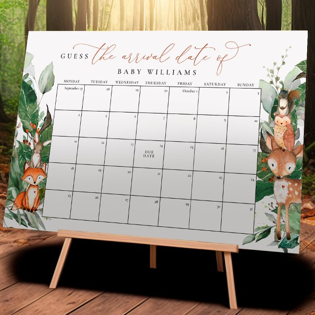 Woodland Guess The Due Date Calendar Foam Board (Creator Uploaded)