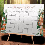 Woodland Guess The Due Date Calendar Poster<br><div class="desc">Change days accordingly with the month you need. ⚠️ Go to the "click to customize further" link to move the due date to a different day. 🧡 HOW TO PLAY: Guests sign the calendar with their predictions for the baby's birthday. The guest to guess the date of birth (or the...</div>