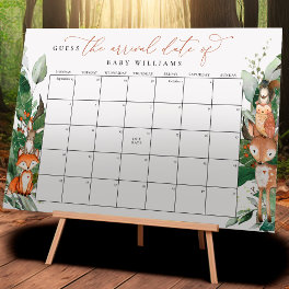 Woodland Guess The Due Date Calendar Poster