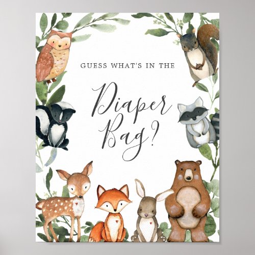 Woodland Guess Whats in the Diaper Bag Poster