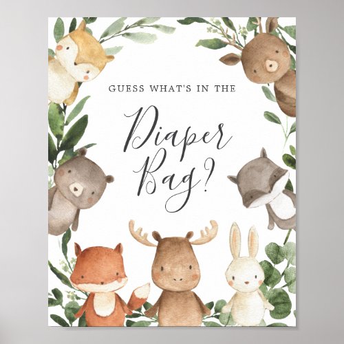Woodland Guess Whats in the Diaper Bag Poster