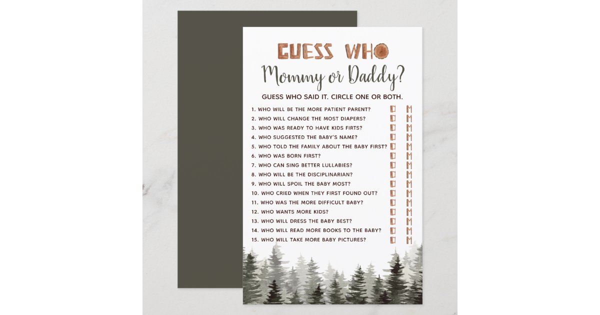 Bow Tie Guess Who Baby Shower Game - 25 Cards, Navy & Grey, Fun Parent Quiz Game For Showers