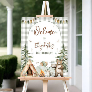 Woodland Happy Camper Welcome Sign