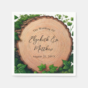 Woodland Harmony: Woodslice & Greenery Wedding Napkins