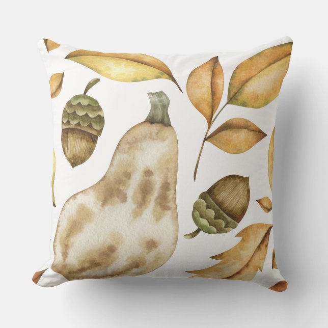 Woodland Harvest Throw Pillow (Front)