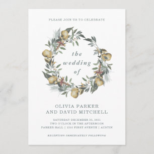 Woodland Harvest Winter Wedding Invitation