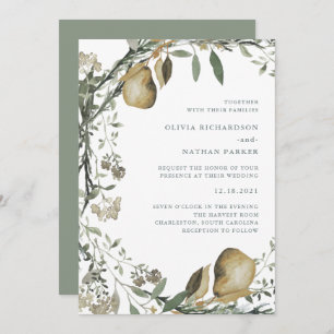 Woodland Harvest Winter Wedding Invitation