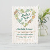 Woodland Heart Baby Shower Invitation (Standing Front)