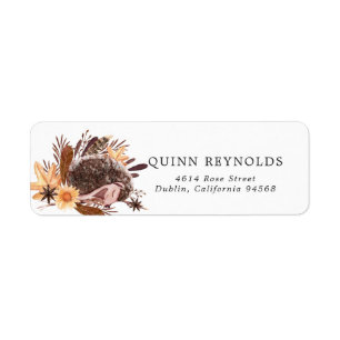 Woodland Hedgehog Autumn Return Address Label