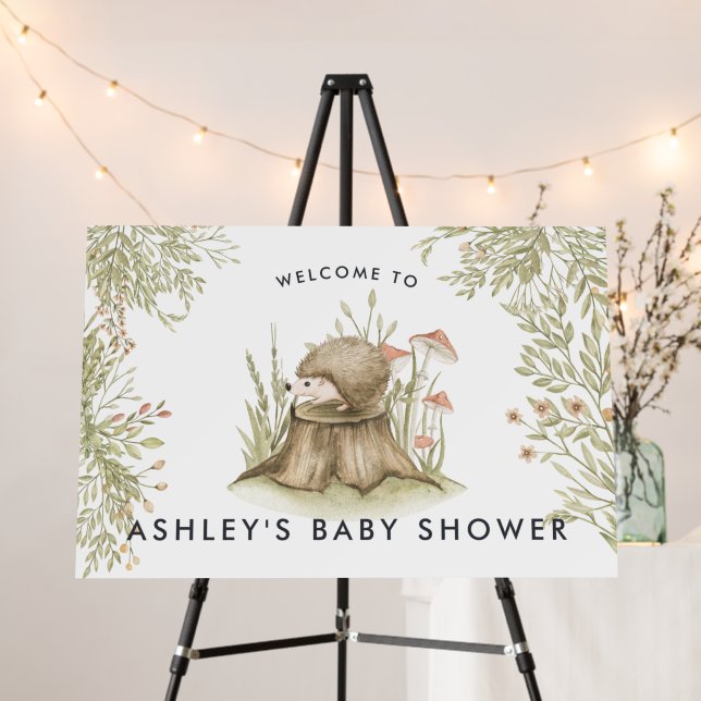 Woodland Hedgehog | Baby Shower Welcome Sign (In Situ (Stand))