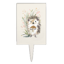Woodland Hedgehog Birthday Cupcake Toppers