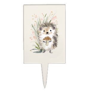 Woodland Hedgehog Birthday Cupcake Toppers