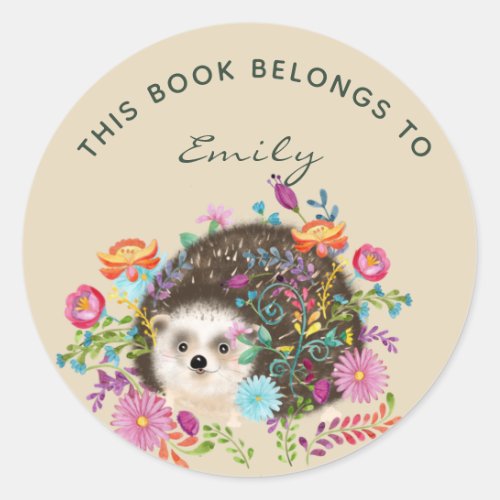 Woodland Hedgehog BOOK Stickers _ add name