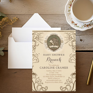 Woodland Hedgehog Boys Baby Shower Brunch Invitation