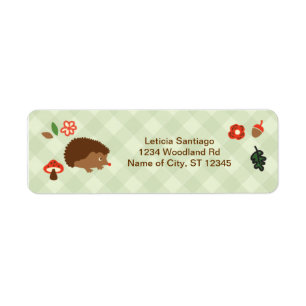 Woodland Hedgehog Label