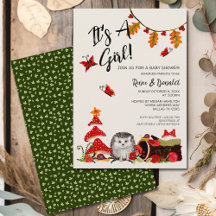 Woodland Hedgehog Snails Couples Baby Boy Shower