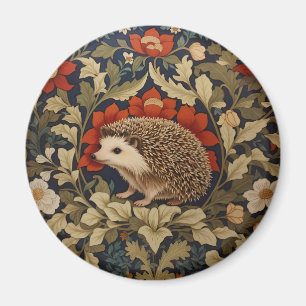 Woodland Hedgehog William Morris Inspired Magnet