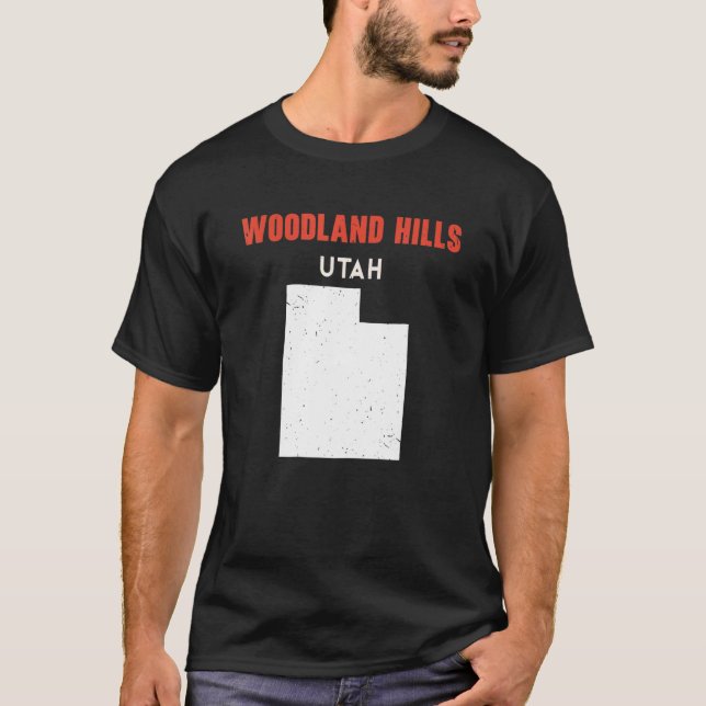 Woodland Hills Utah USA State America Travel Utaha T-Shirt (Front)