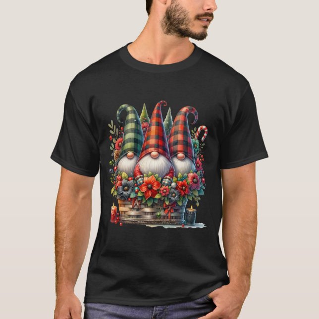 Woodland Holiday Gnomes T-Shirt (Front)