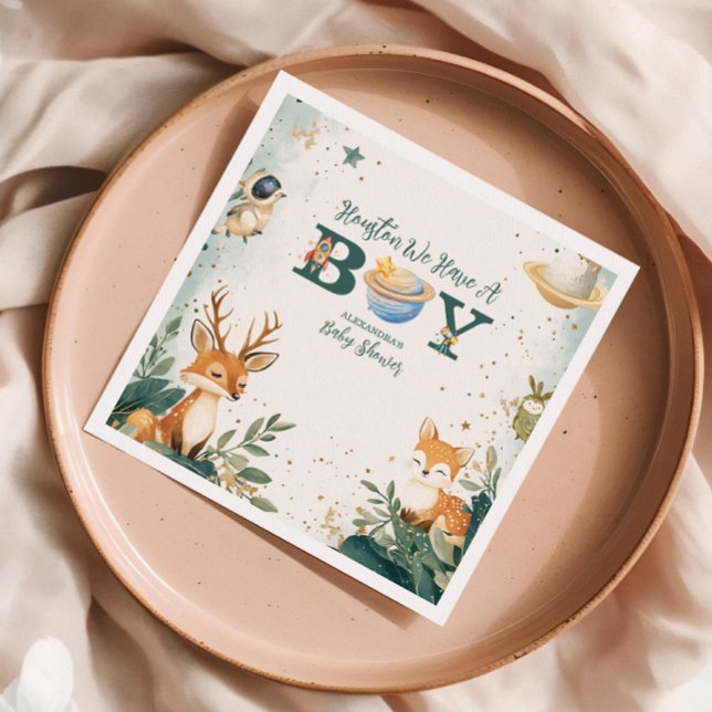 Woodland Houston We Have A Boy Outer Space  Napkins (Creator Uploaded)