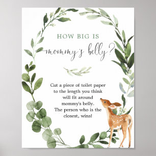 Woodland How big is mommy's belly baby shower game Poster