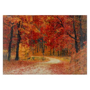 Woodland In Fall Cutting Board by GiftsGaloreStore at Zazzle