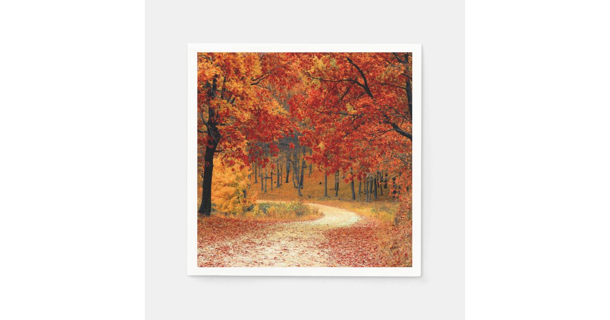 Woodland in Fall Paper Napkins | Zazzle