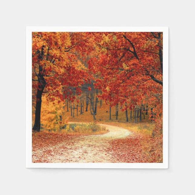 Woodland in Fall Paper Napkins (Front)