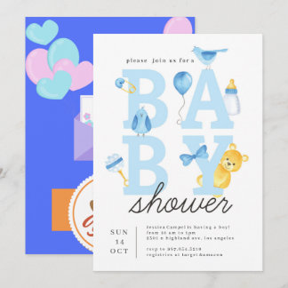 Woodland It's a boy forest friends baby shower  Invitation