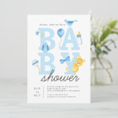 Woodland It's a boy forest friends baby shower  Invitation (Standing Front)