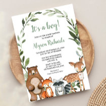 Woodland It's a boy forest friends baby shower Invitation