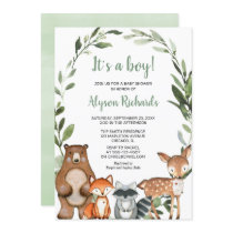 Woodland It's a boy forest friends baby shower Invitation Woodland It's a boy forest friends baby shower Invitation