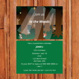 Woodland “Join Us in the Woods” Forest Theme Invitation