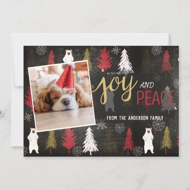 Woodland Joy and Peace Holiday Photo (Front)