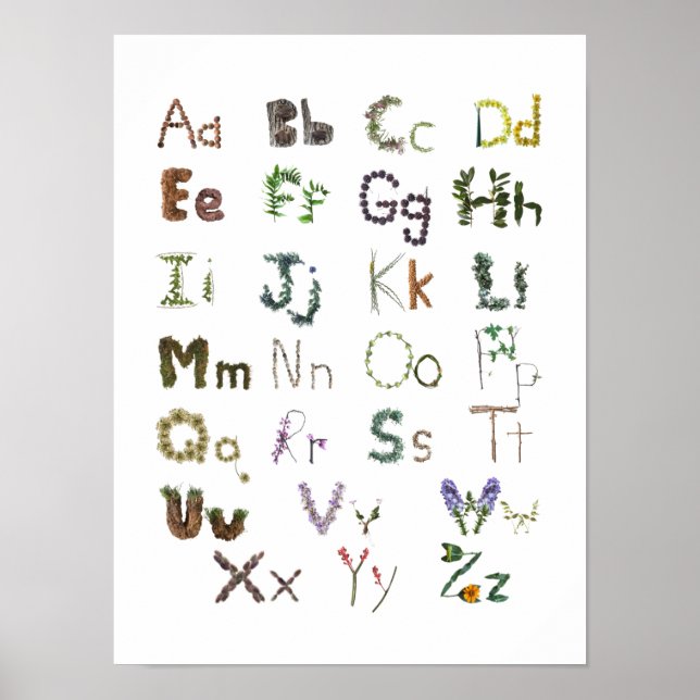 Woodland kids ABC Alphabet Children's Wall Art (Front)