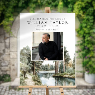 Woodland Lake Celebration Of Life Welcome Sign