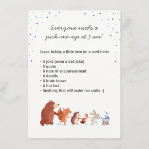 Woodland Late night diaper game Table sign Boy Invitation