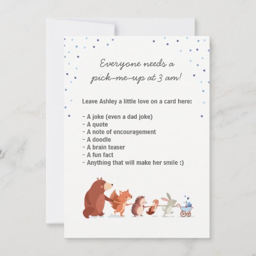 Woodland Late night diaper game Table sign Boy Invitation